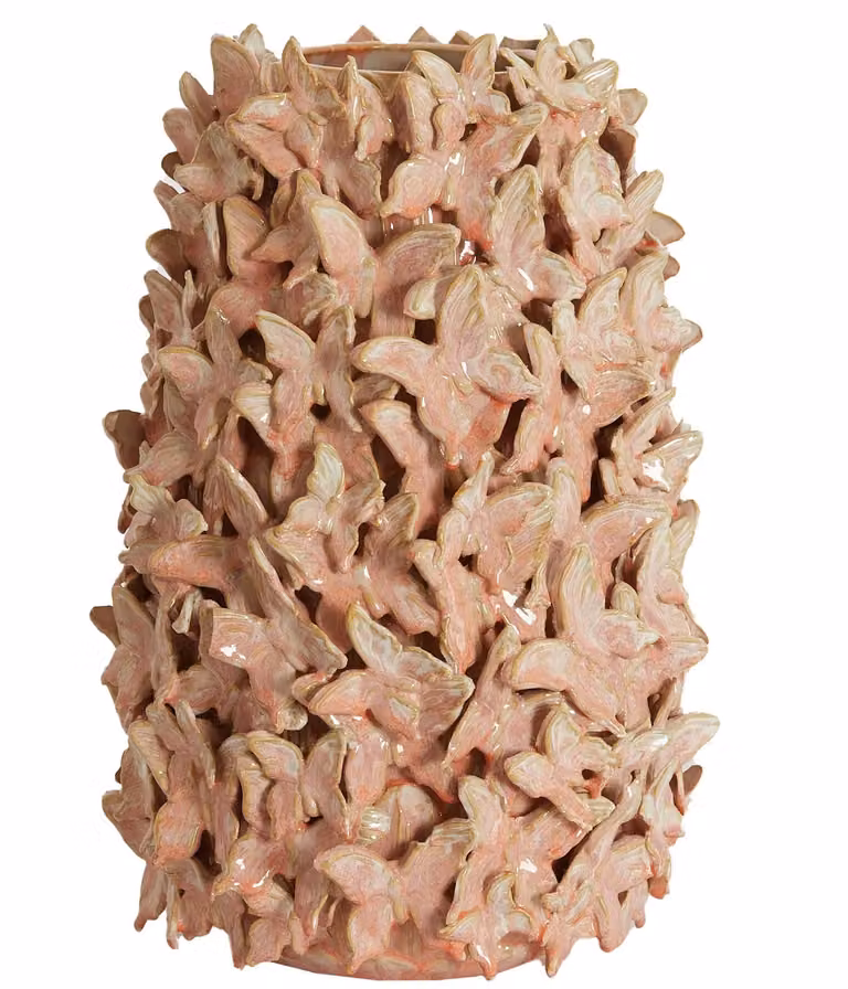 Light & Living Vaas Mariposa Keramiek Roze Beige Rond B: 23 cm, H: 36,5 cm