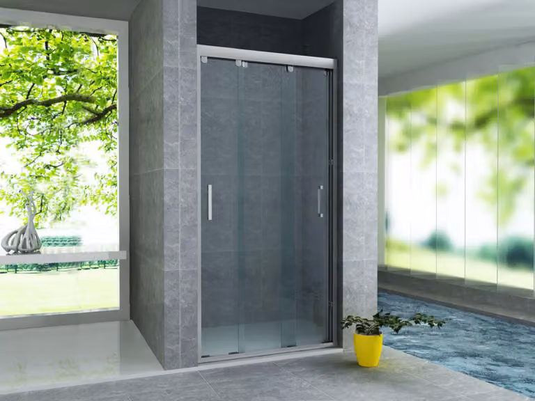 Belvit Douchecabine met 3 schuifdeuren, 8 mm veiligheidsglas en nano-coating, 100 x 200 cm