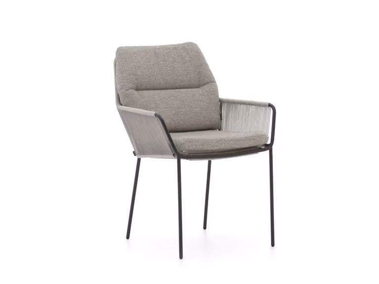 SUNS Punta Dining tuinstoel met armleuningen - Grijs - Aluminium en Rope