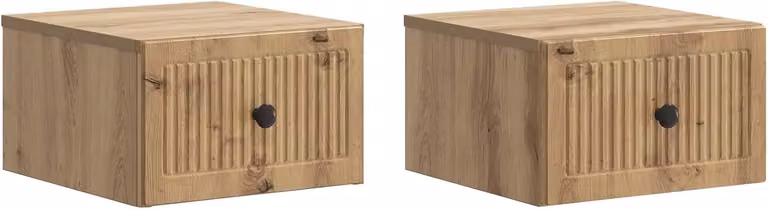 Vemera Wandmontage Nachtkastjes 2 stuks - Artisan Eiken - Vintage Charme