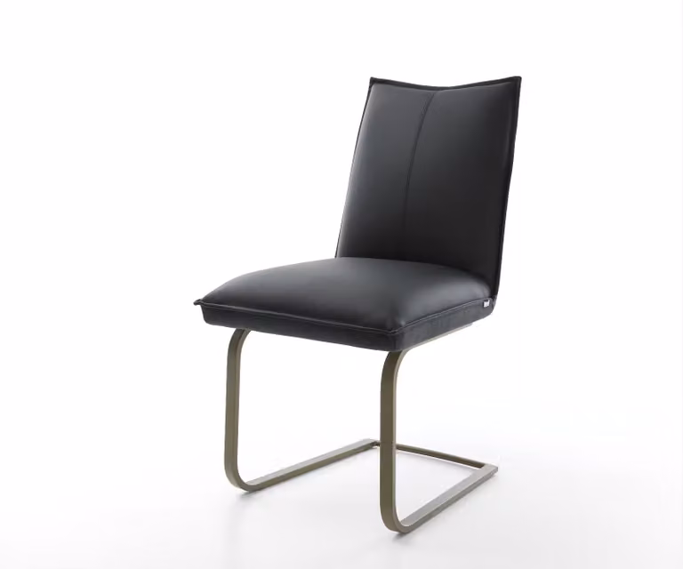 DELIFE Lelio-Flex Sledemodel Stoel met Echt Leer en Titanium Pocketveer Kern in Zwart