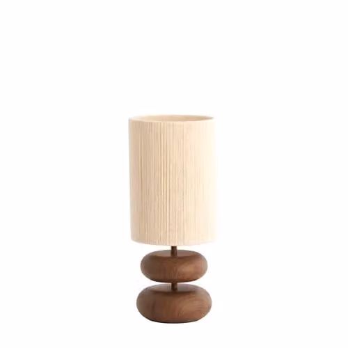 Light & Living Tafellamp Danialo - Donkerbruin en Beige - B/D/H: 22 x 22 x 50,5 cm