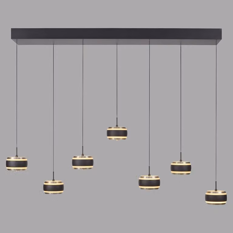 Paul Neuhaus Pure Falling Rings LED hanglamp - Black - 132 cm
