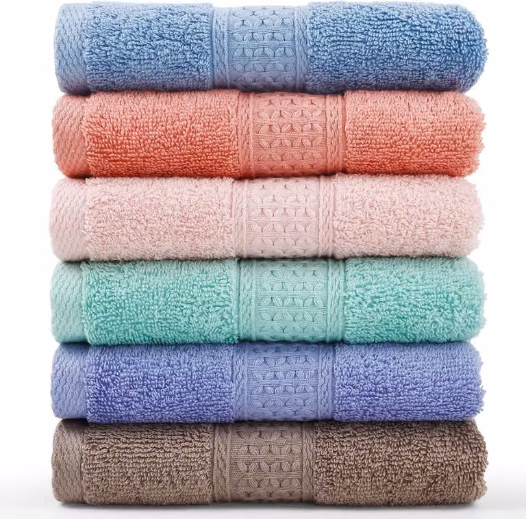 Set handdoeken voor dagelijks gebruik met hoge absorptie, 33 x 33 cm, 6 kleuren