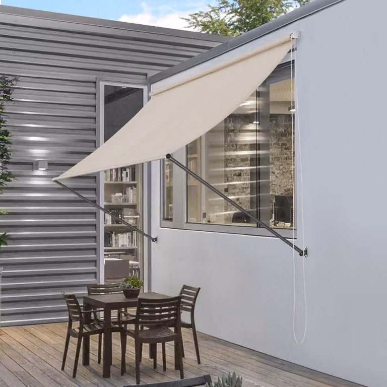 pro.tec Markies zandkleurig - Zonwering voor terras en tuin - 300 x 120 cm