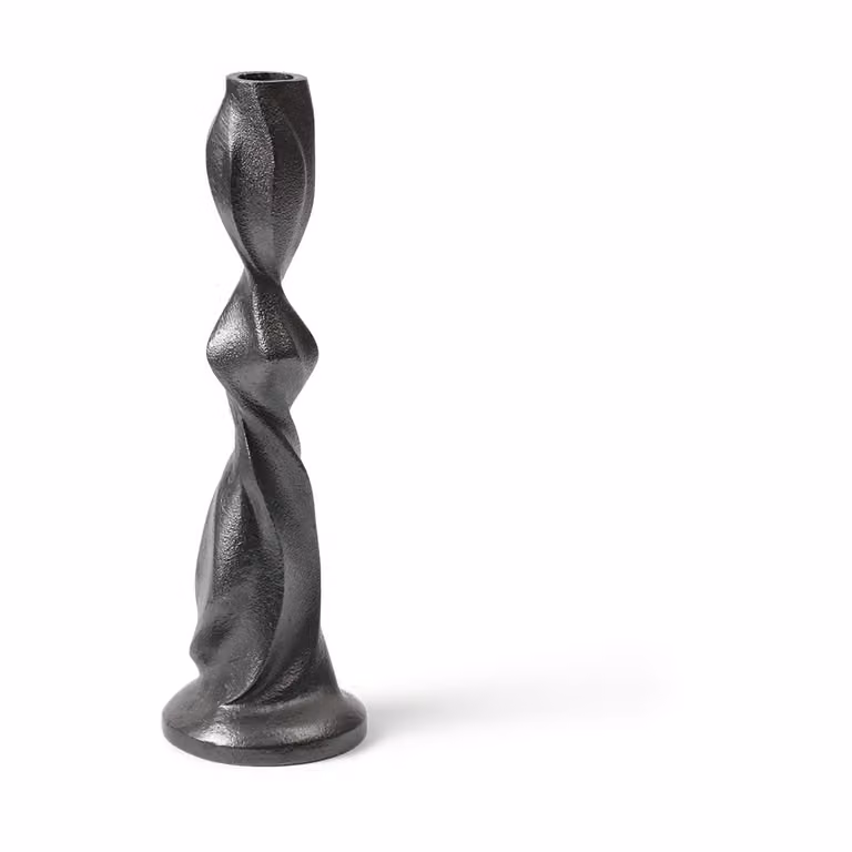 Ferm Living Gale kandelaar van zwart geanodiseerd aluminium, 25 cm