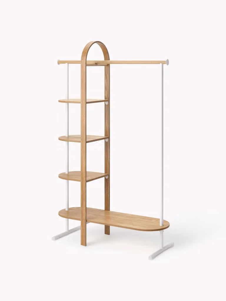 Umbra Bellwood kledingrek van eucalyptushout met plateaus