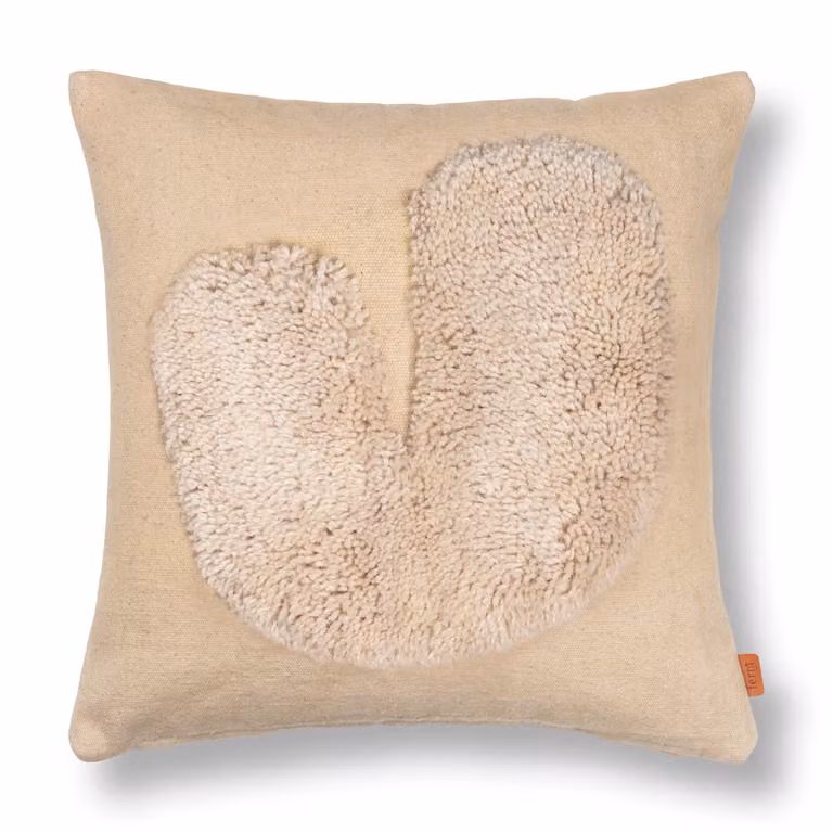 Ferm Living Lay kussen vierkant Sand / Off-white 50 x 50 cm