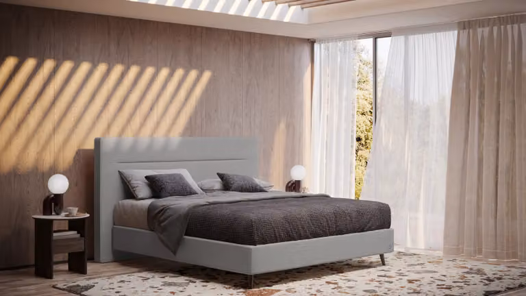 BRUNO Supreme boxspring licht grijs B/D: 140 x 200 cm met luxe Pulse-Latex-matras en pocketvering
