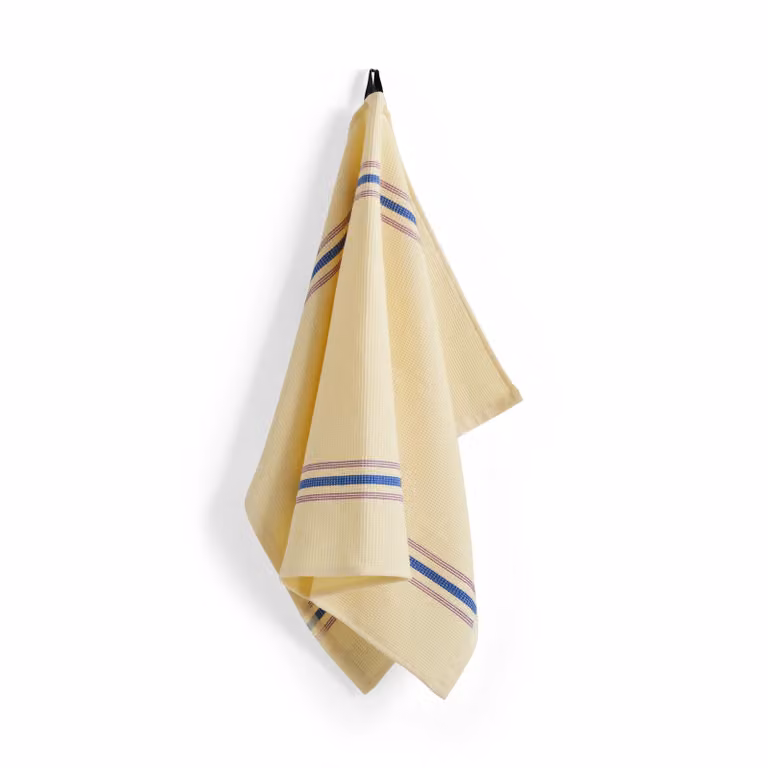 HAY Canteen keukendoek gestreept Cream/blauw/beige B: 52 cm, H: 80 cm