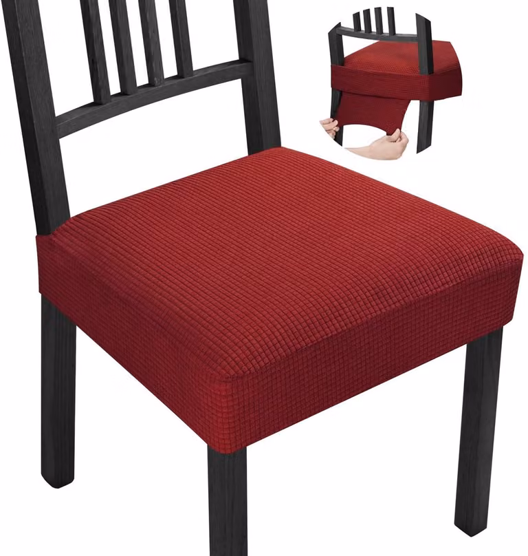 Elzusha Set van 4 Verstelbare Jacquard Stoelhoezen voor Eetkamerstoelen