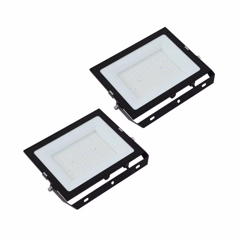 Prios Maikel LED-buitenspot set van 2, 150 W, zwart, modern, wandmontage