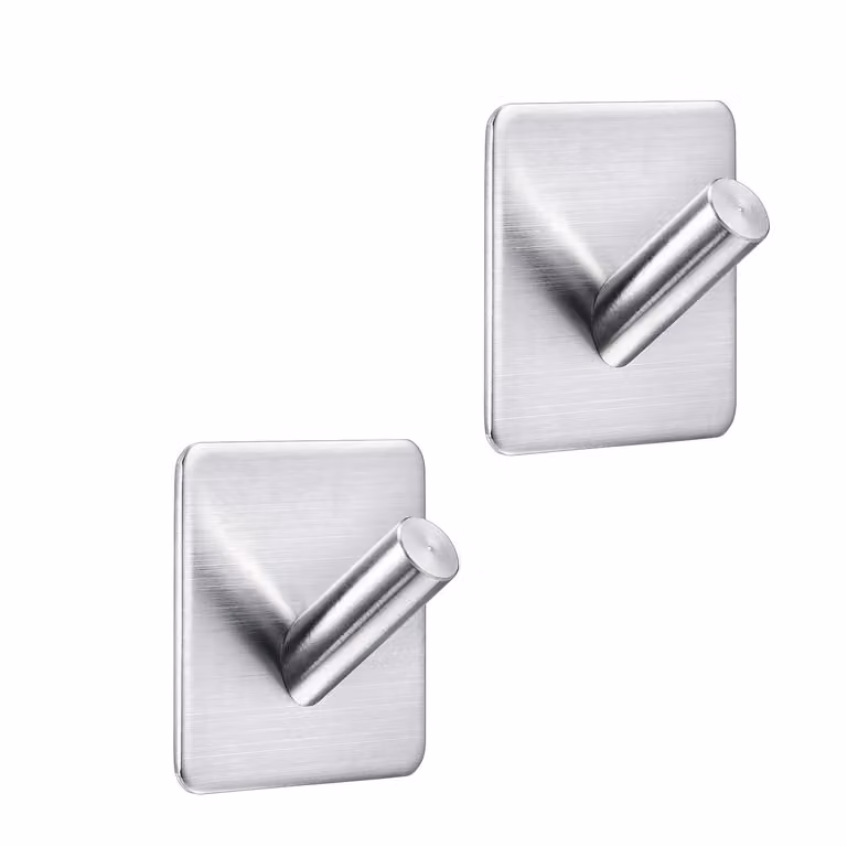 XIVADA Handdoekhaakjes Paza - Zelfklevend - Rvs - Zilver - Set van 2