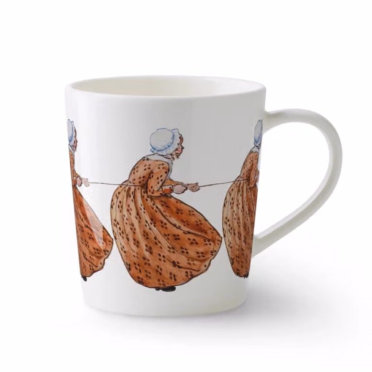 Design House Stockholm Aunt Brown mok met oor, bruin en wit, 40 cl