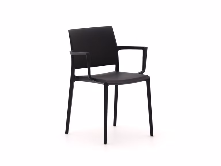 Forza Furniture Sile Dining tuinstoel - Zwart - Stapelbaar - Kunststof