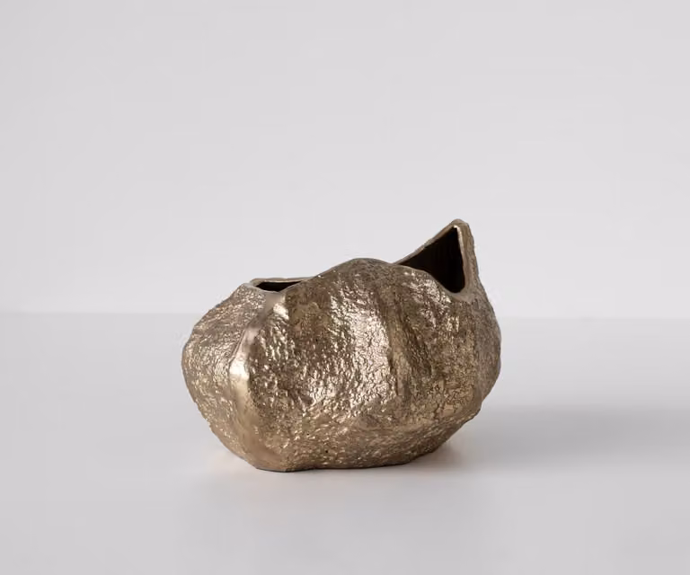 DELIFE Vaas Cratera Handgemaakt Aluminium Champagner B: 29 cm, D: 24 cm, H: 19 cm