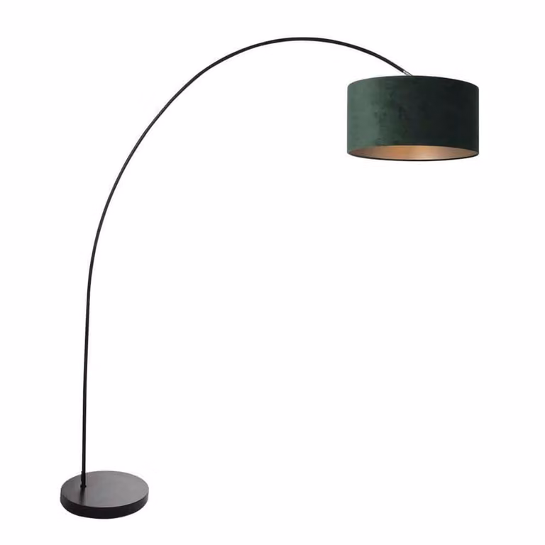 Steinhauer Booglamp Solva zwart met groene kap