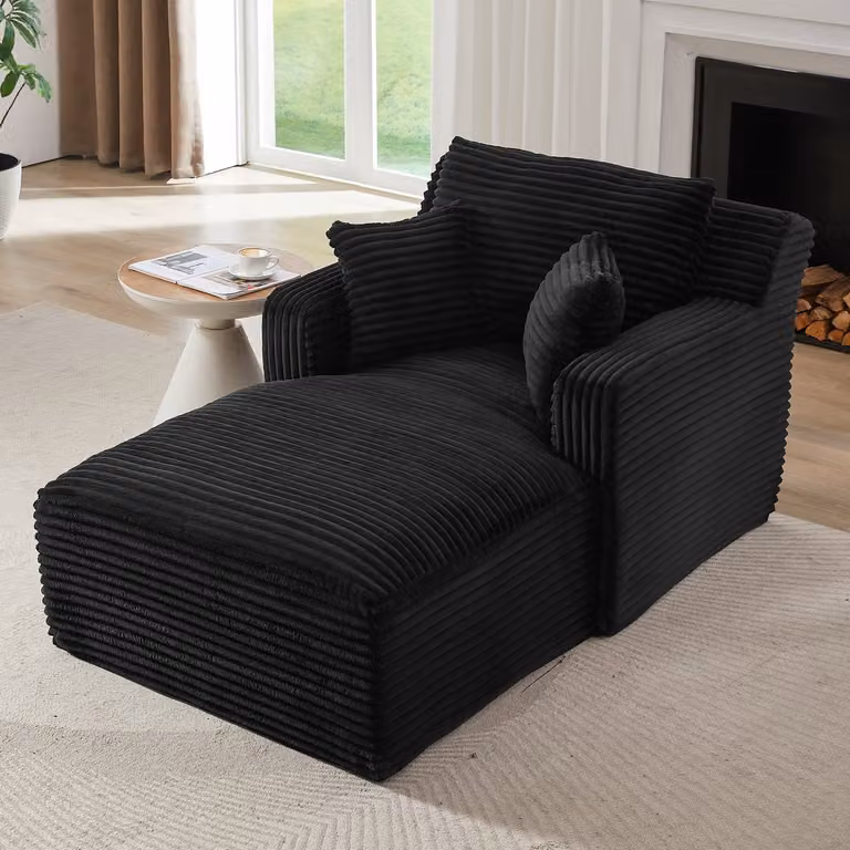 HAUSS SPOLE Chaise Longue Relaxfauteuil en Slaapsofa - Zwart