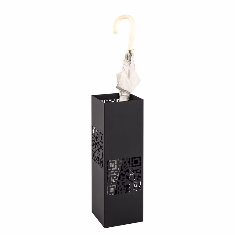 HAKU Paraplubak zwart modern met afneembare lekbak B: 16 cm, D: 16 cm, H: 48 cm