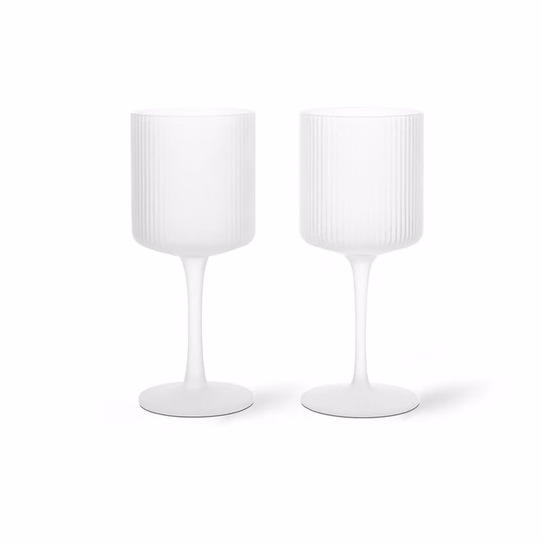 Ferm Living Ripple witwijnglazen 26 cl, 2-stuks, transparant