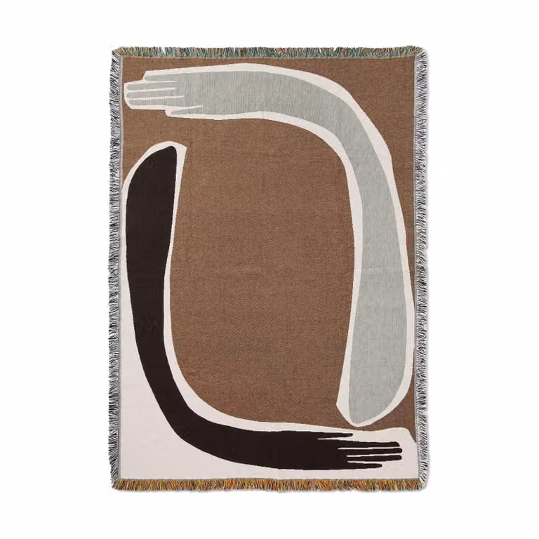 Ferm Living Pose Tapestry plaid Coffee 120 x 170 cm