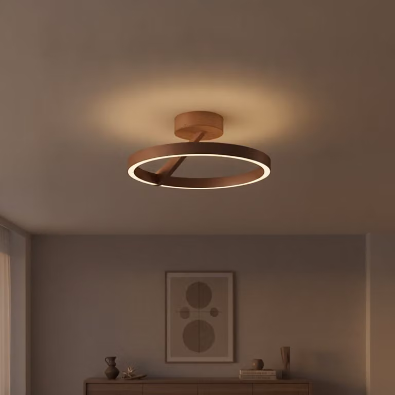 Artdelight Oregon Design Plafondlamp Up Down - Brons en Koper - Ø 33 cm