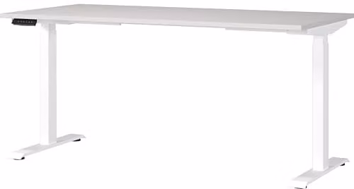 Germania elektrisch in hoogte verstelbaar bureau grijs/wit B: 160 cm, D: 120 cm, H: 80 cm