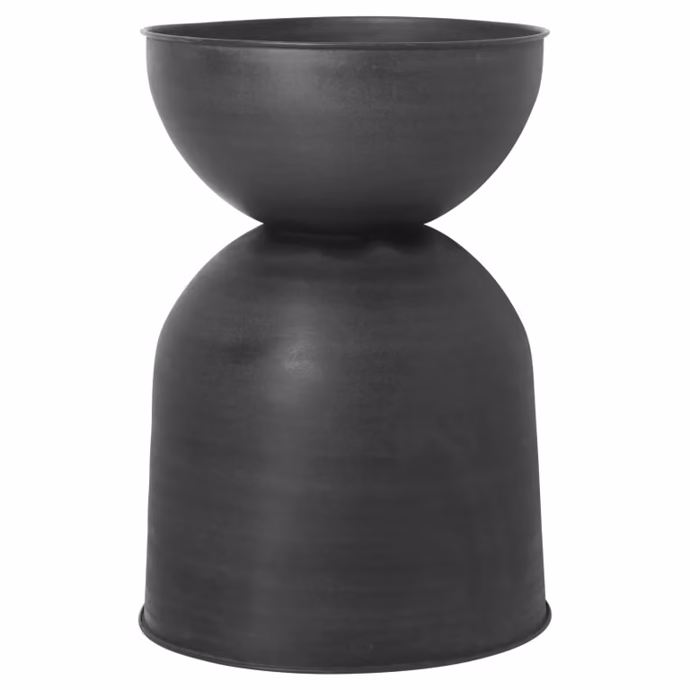 Ferm Living Hourglass bloempot groot zwart-donkergrijs Ø50 cm