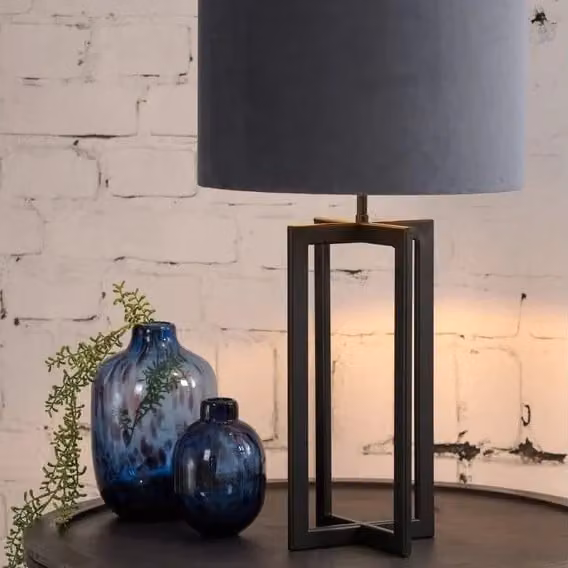 Light & Living MACE moderne tafellampvoet - Mat zwart - B/D/H: 21 x 21 x 46 cm