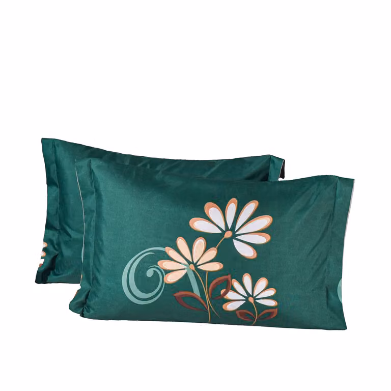 Extra kussensloop Groen met Bloemen