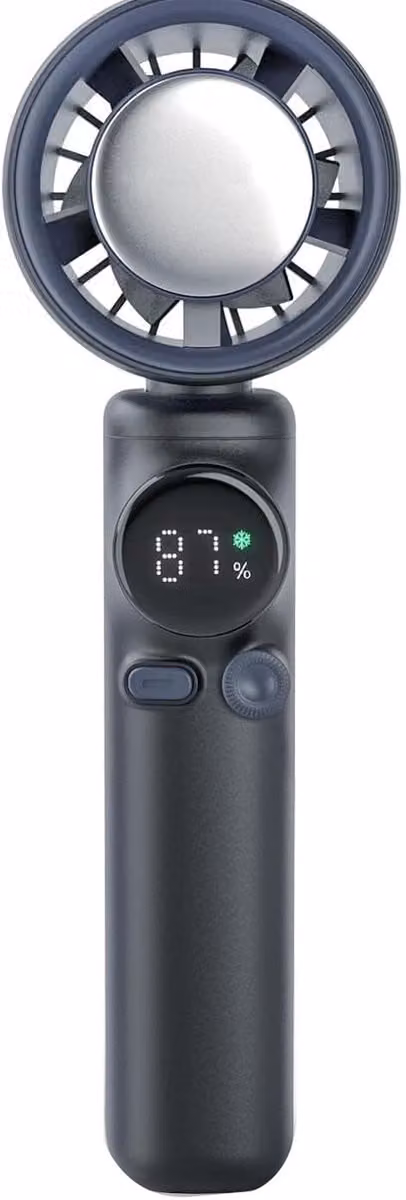 Draagbare mini-turboventilator met 4000 mAh oplaadbare batterij en regelbare snelheid, grijs