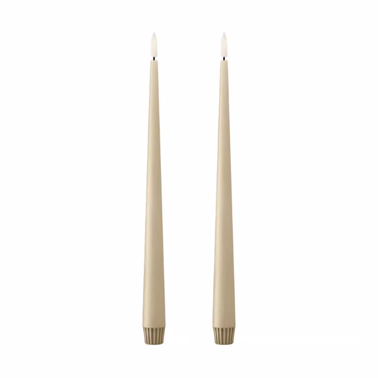 Ester & Erik LED Taper Kaarsen 2-pack - Pale Ginger - 30 cm