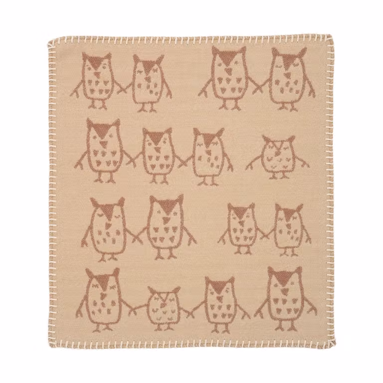 Klippan Yllefabrik Hand in hand knuffeldoekje voor baby's, Taupe, 34 x 40 cm