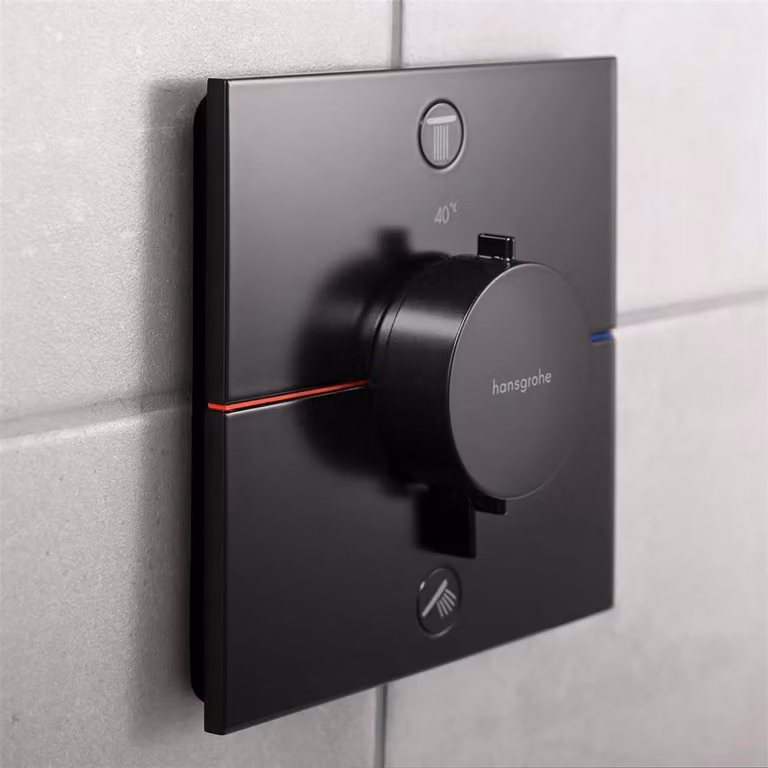Hansgrohe ShowerSelect Comfort E thermostaatkraan inbouwmodel met 2 aansluitingen en geïntegreerde beveiligingscombinatie