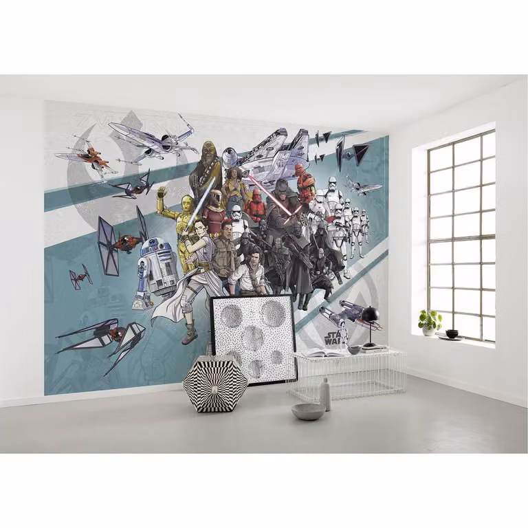 home24 Fotobehang StarWars Cartoon Collage Multicolour B: 400 cm, H: 280 cm