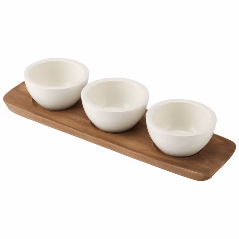 Villeroy & Boch Artesano Original dipschaal met onderzetter Wit-acacia