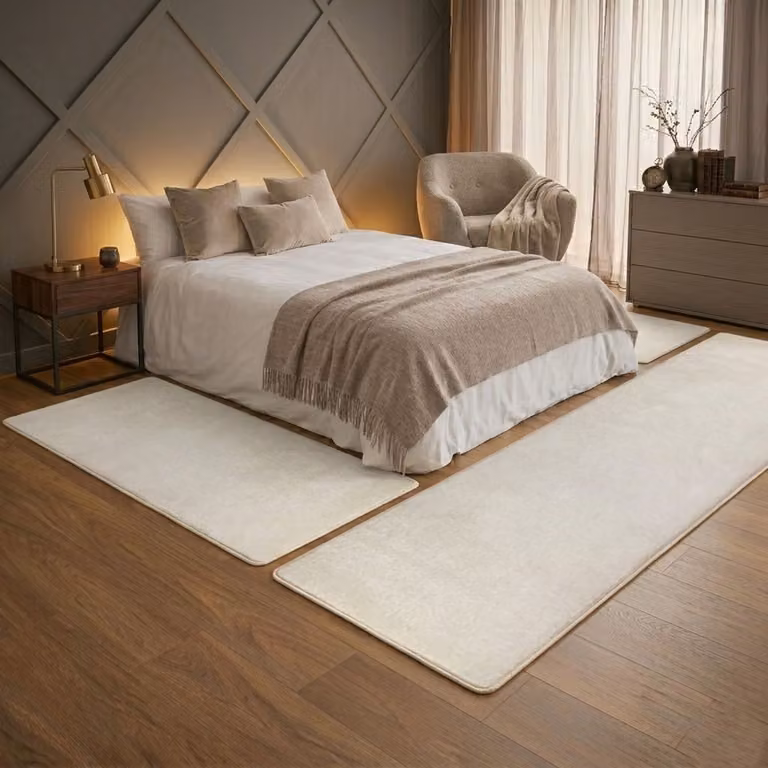 Floordirekt Dynasty Slaapkamer Vloerkleed Set - Creme - 1 Loper 67 x 330 cm en 2 Lopers 67 x 130 cm