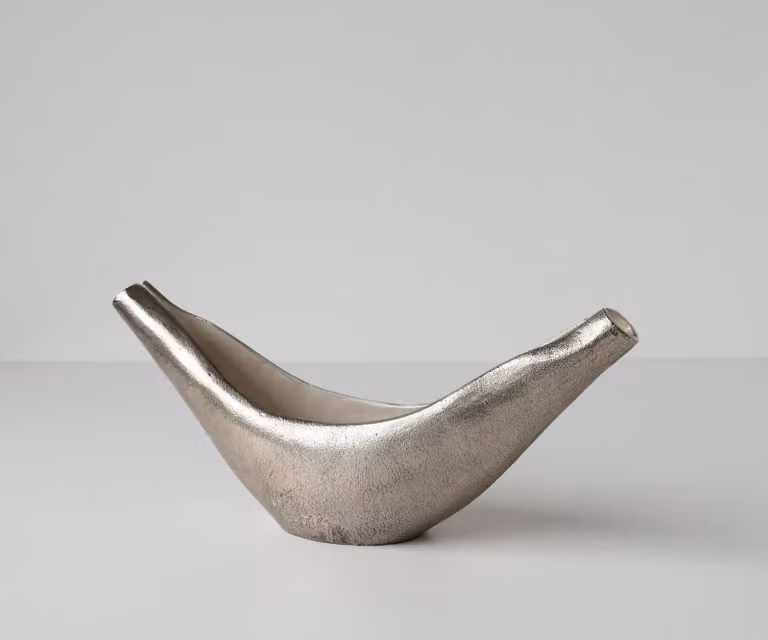 DELIFE Sculptuur Navira Handgemaakt Aluminium Platin Opal B51 x D13 x H20 cm