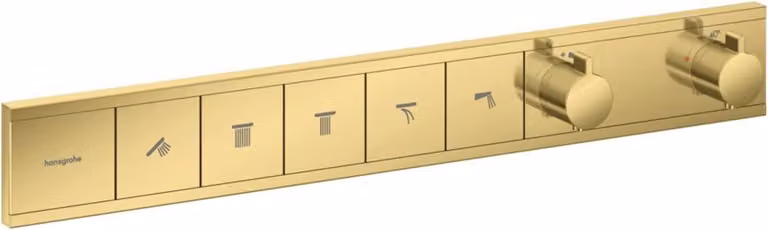 Hansgrohe RAINSELECT f montageset voor UP-thermostaat met 5 functies, gepolijst goudkleurig