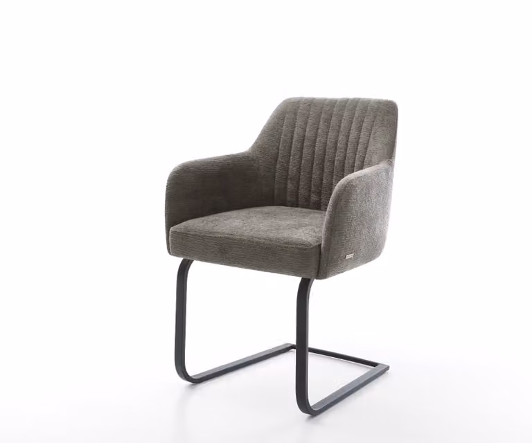 DELIFE Greg-Flex Sledemodel Stoel met Bouclé Bekleding in Zwart en Grijs met Pocketveer Kern