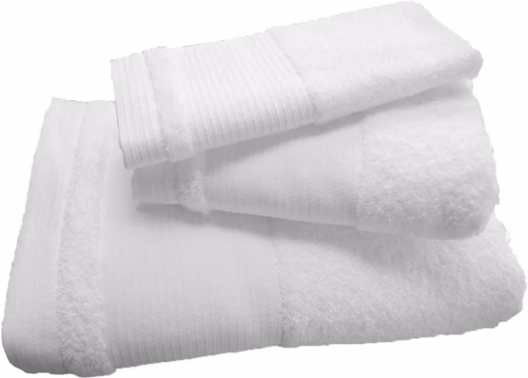 Set van 3 witte badhanddoeken van 100% katoen