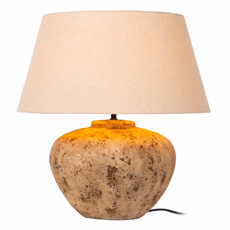 Lucide Davina Tafellamp Bruin Beige Keramiek Diameter: 55 cm