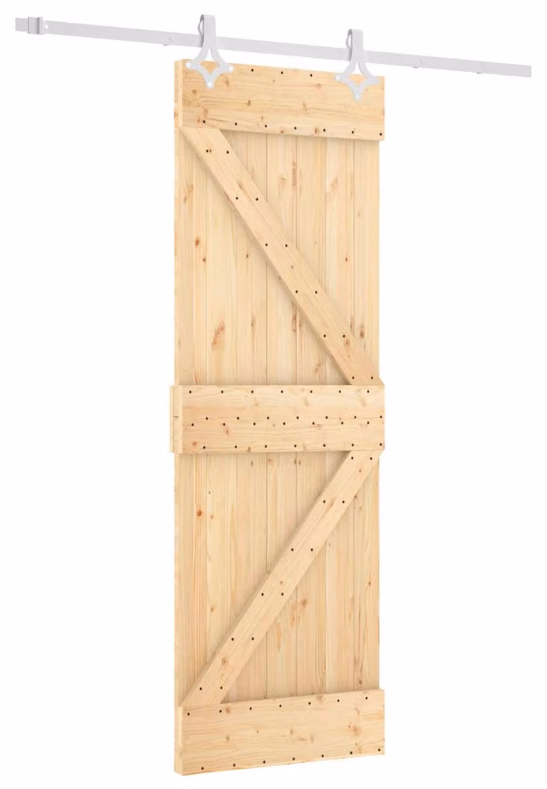 vidaXL Schuifdeur van massief beuken, onbehandeld, B: 70 cm, H: 210 cm