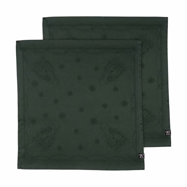 Wik & Walsøe Julemorgen stoffen servet 2-pack Groen 45 x 45 cm
