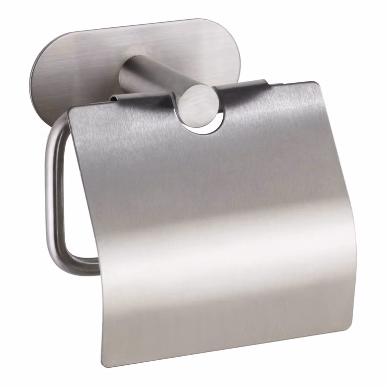 home24 Wc-rolhouder van roestvrij edelstaal in zilver, B: 14 cm, D: 12,5 cm, H: 7 cm