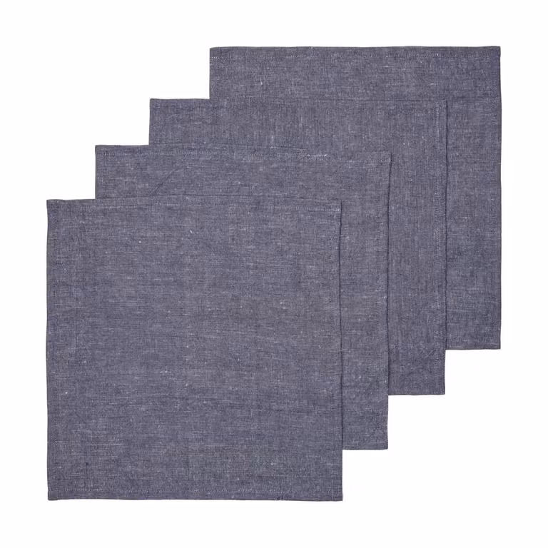 Ferm Living Hale servet 4-pack Indigo blue, 35 x 35 cm
