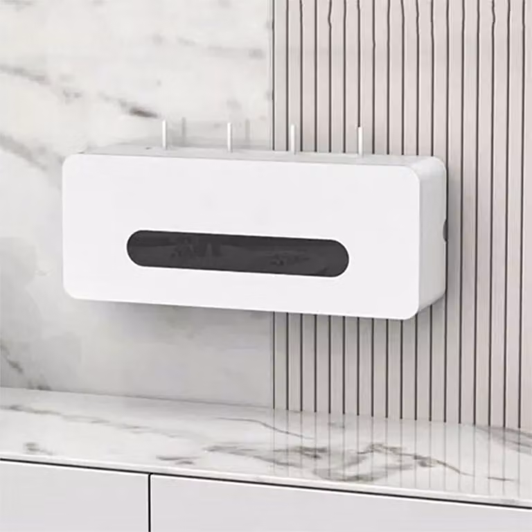 Merkloos Wandrek voor Router en Media-apparatuur, Ruimtebesparend Ontwerp voor Woonkamer of Thuiswerkplek