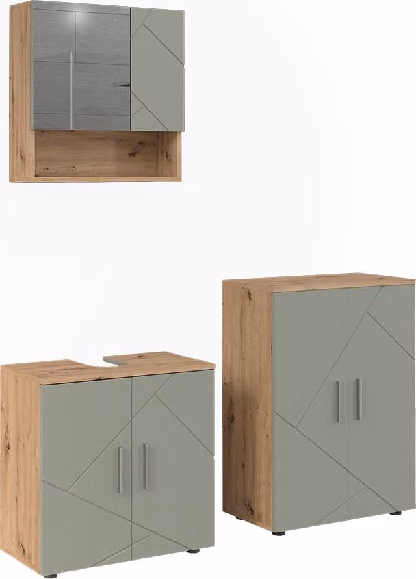 Vicco Irma Badkamermeubelset Saliegroen, 3-delig, Model 59139
