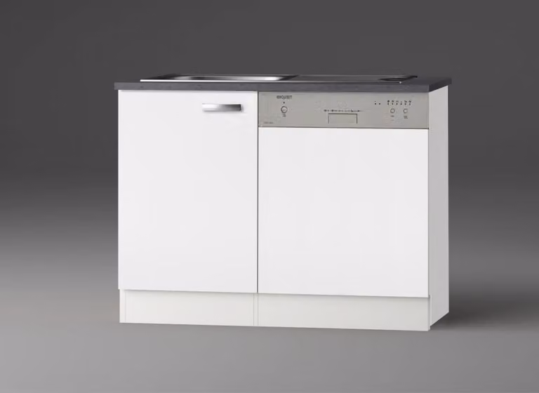 Keukenonderkast met spoelbak en werkblad Lagos SPGSSET-9, wit, Breedte: 110 cm