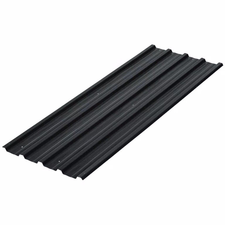 Outsunny 12-delige trapeziumvormige dakplaten van verzinkt staal, donkergrijs, 129 x 45 cm